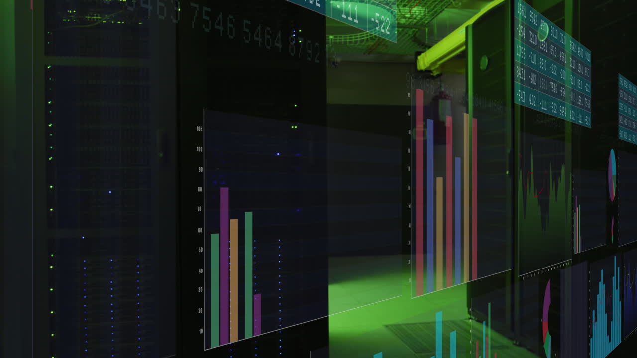 Animation of data processing over computer servers