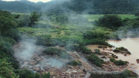 steam over the boiling lake, nag aso, manito albay, philippines