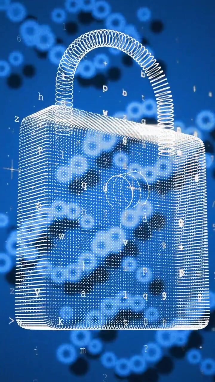 Animation of dna strands, scientific data processing over padlock