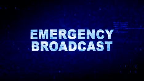 emergency broadcast text digital noise twitch glitch distortion effect error animation.
