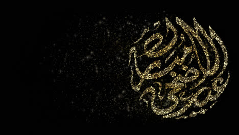 Eid-Al-Adha-Mubarak-En-Caligrafía-árabe-Texto-Partículas-Decoraciones-Bucle-Clip-Con-Canal-Alfa-Listo