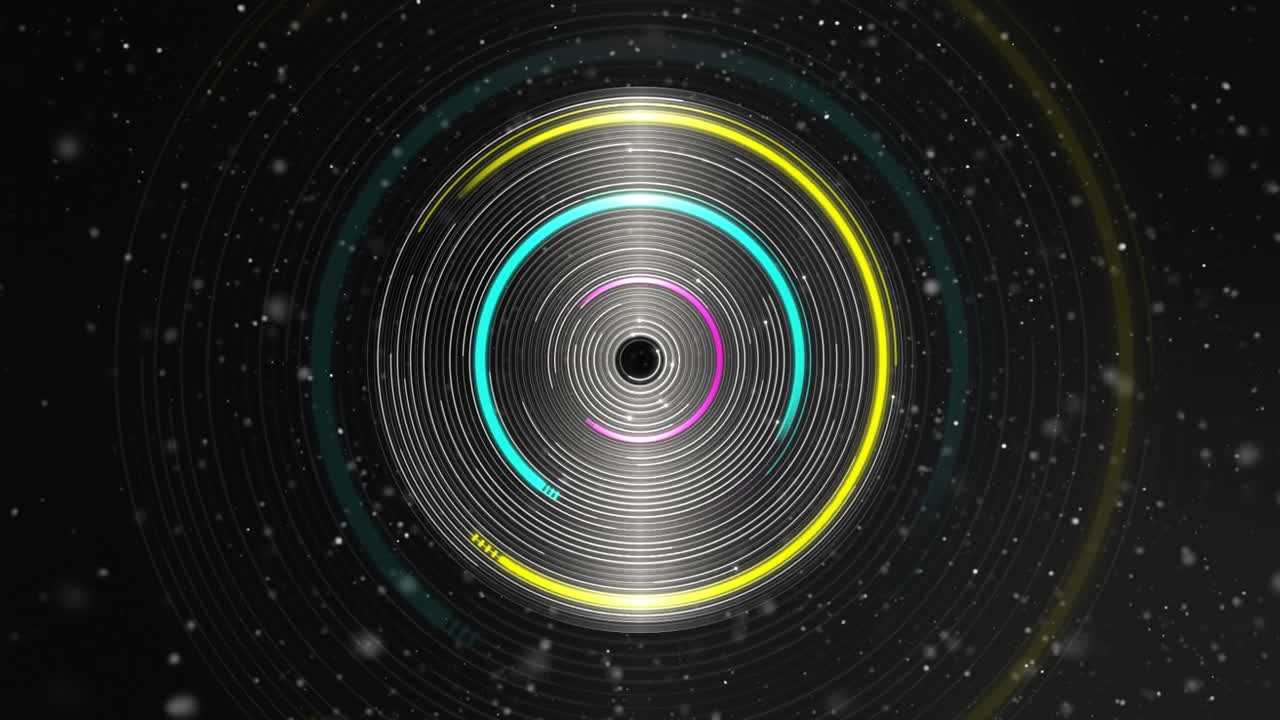 검은색 배경에 있는 모양과 원의 애니메이션