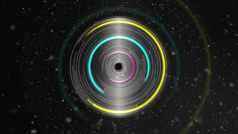 animación de formas y círculos sobre fondo negro