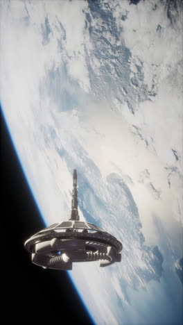 nave espacial en órbita alrededor de la tierra