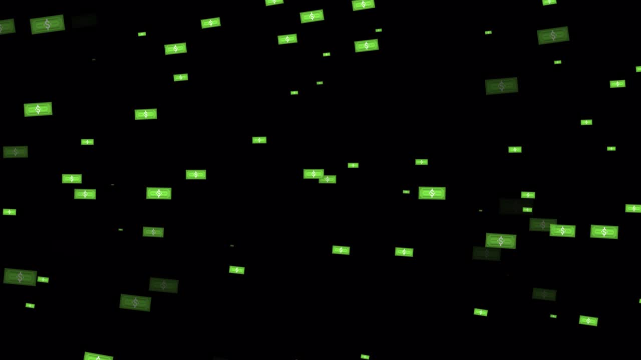 icono de dinero animación de fondo en bucle con el canal alfa 4k