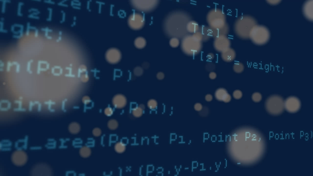 어두운 배경에서 컴퓨팅 데이터 처리의 애니메이션