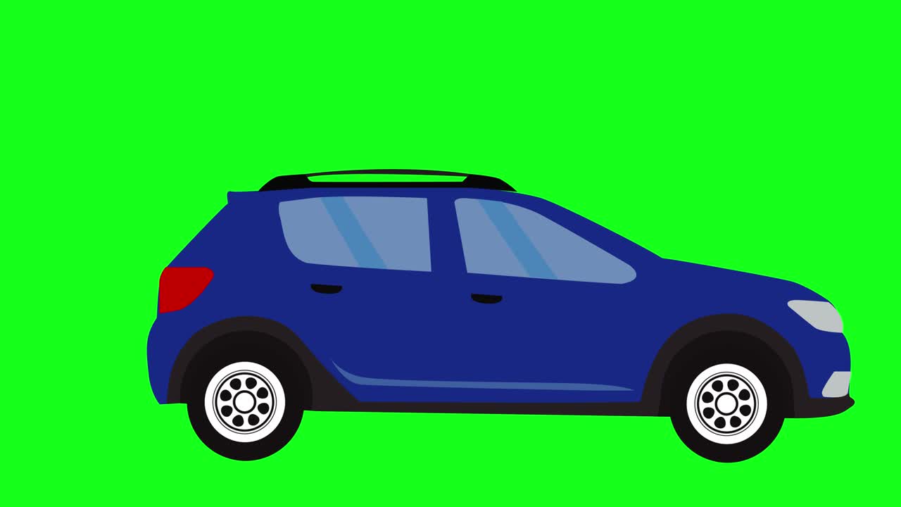 animación de coche en funcionamiento, tecla de croma de pantalla verde, elemento de fuente gráfica