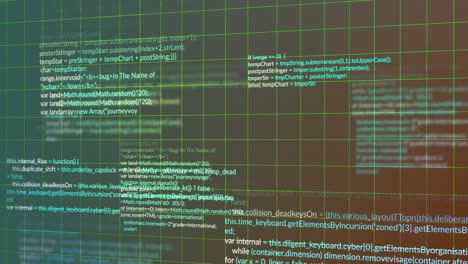 animación del procesamiento de datos informáticos sobre un fondo oscuro