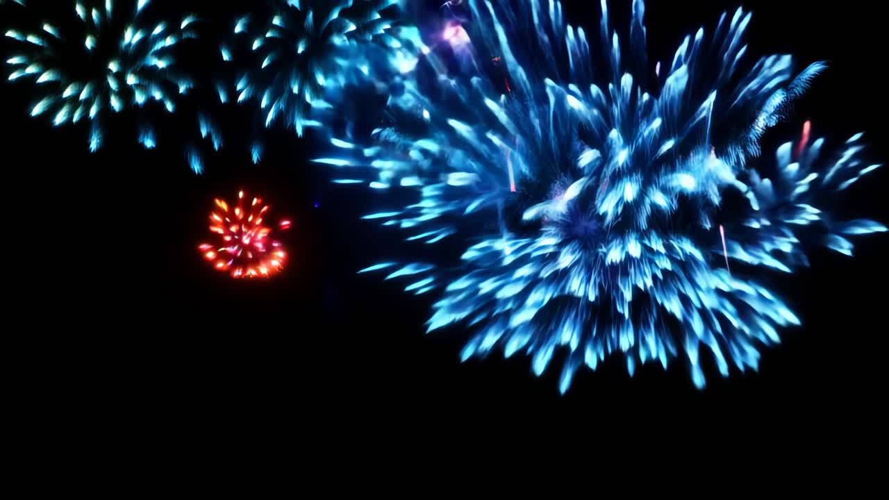 espectáculo de fuegos artificiales coloridos por la noche