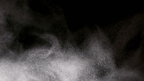 powder isolated on black background