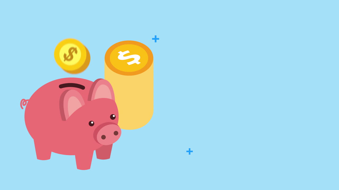 economy and finances piggy savings and coins