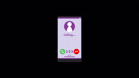 incoming phone call on mobile phone display