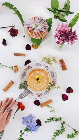 floral pancake breakfast