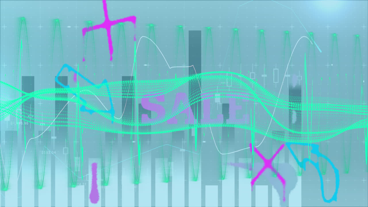 animación del texto de venta a través del procesamiento de datos