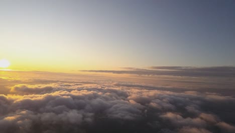 beautiful sunset scenery above the clouds