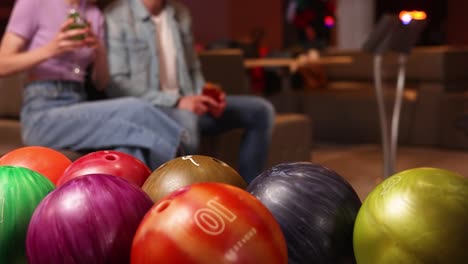 friends enjoying bowling