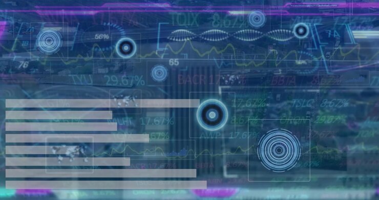 Animation of scopes scanning and financial data processing