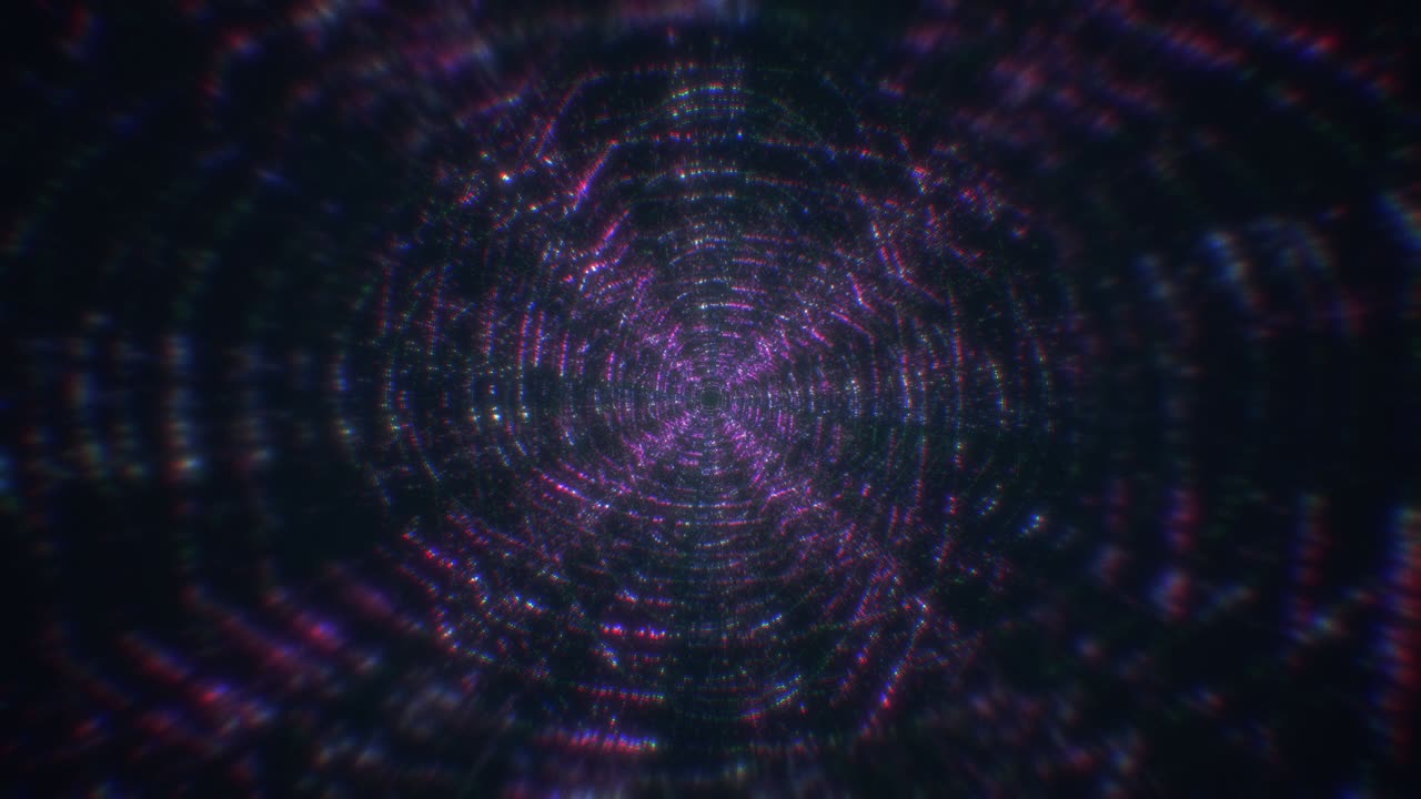 Technology Tunnel. Motion graphic 4K flying into digital technologic tunnel