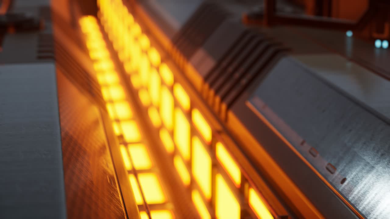 금속과 불빛을 가진 미래의 움직임 배경이나 사이버 표면