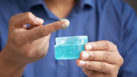 applying hand gel