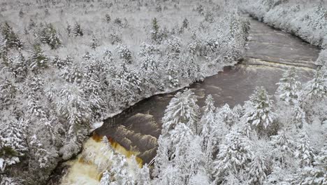 Antena-De-Invierno-Del-Parque-Estatal-De-Tahquamenon-Falls