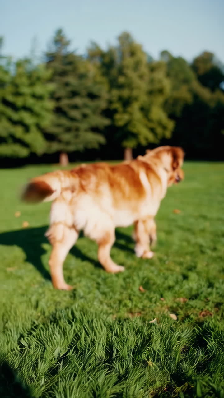 Golden Retriever Running in a Park