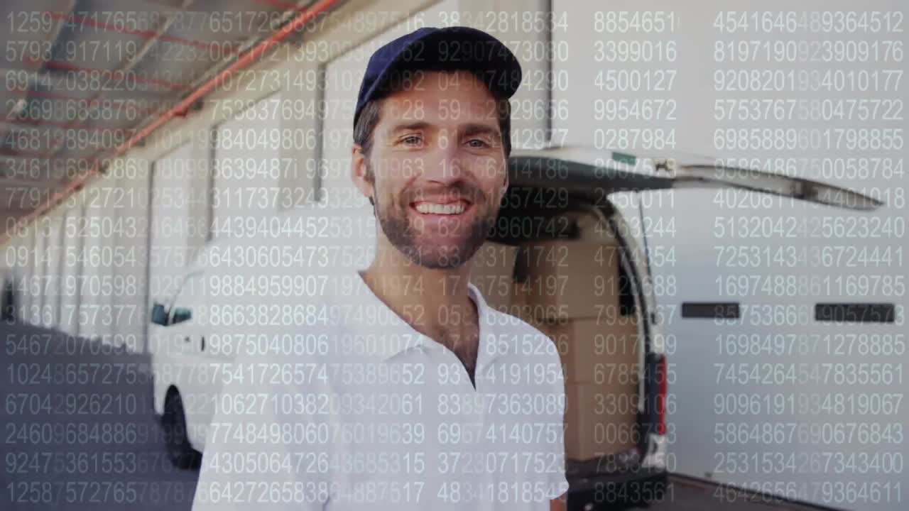 el repartidor levanta el pulgar.