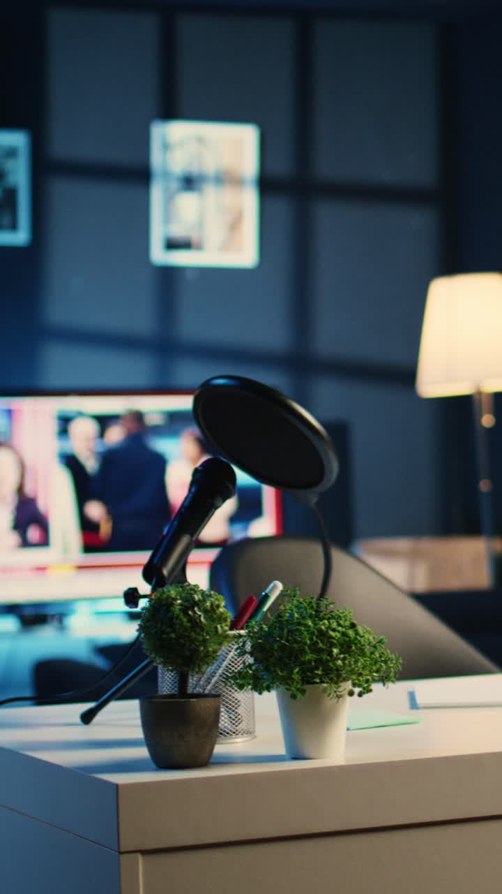 Vertical video Empty home studio used in internet show