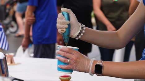 Shot-in-slow-motion,-a-person-mixes-a-traditional-Greek-Coffee-with-a-mixer