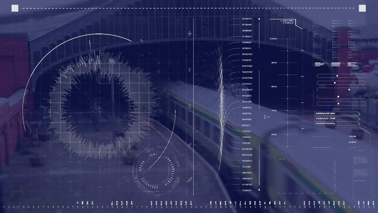 procesamiento de datos en fondo azul