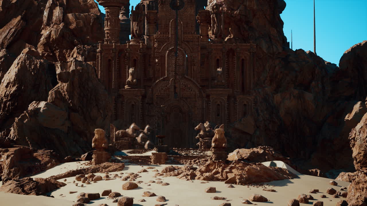 ruinas de castillos de fantasía en el desierto