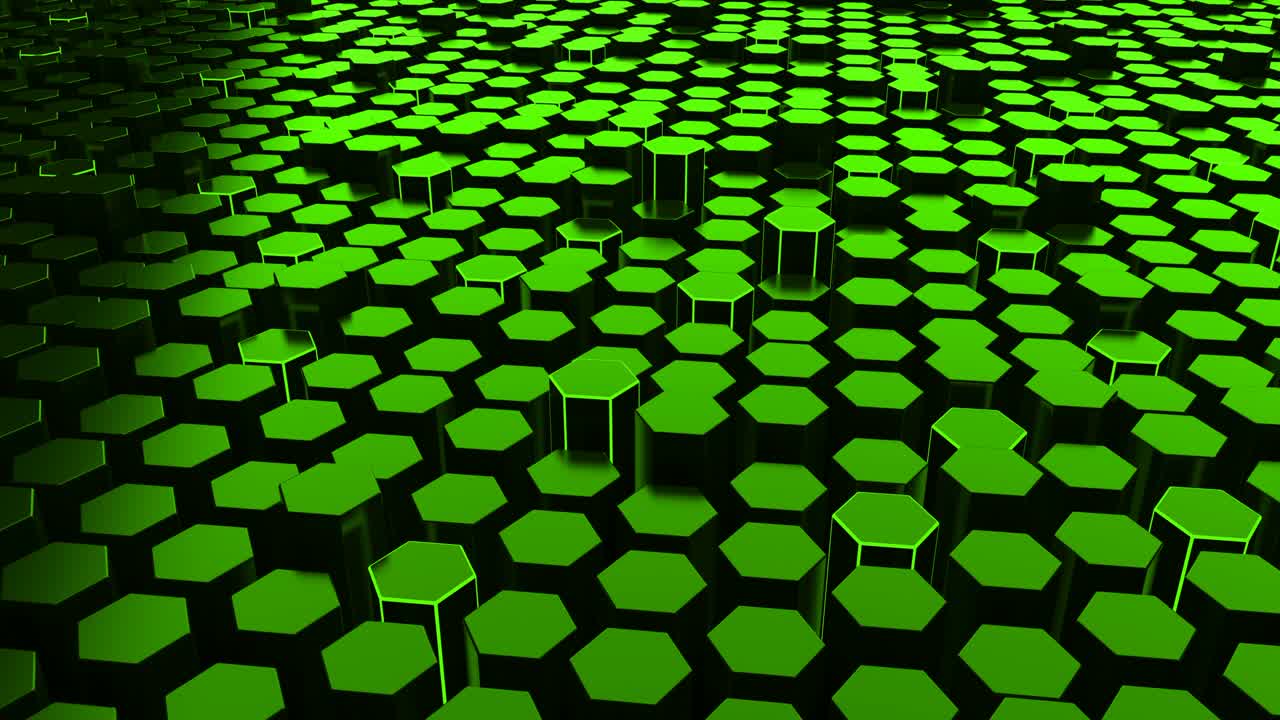 Green Futuristic Abstract Loop Hexagon Background