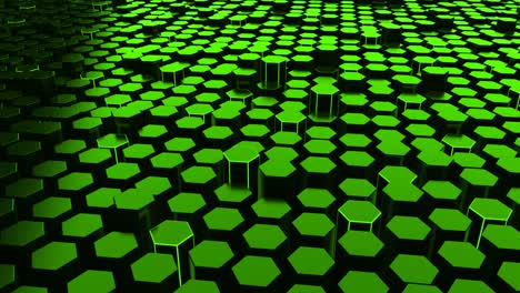 green futuristic abstract loop hexagon background
