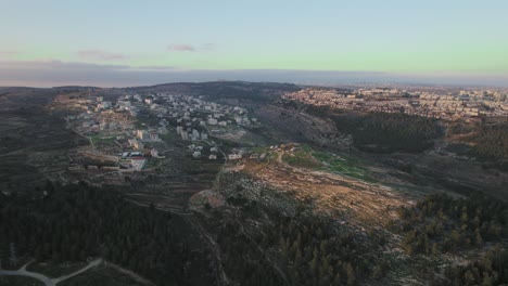 small village on a mountain in a forest area near a big city