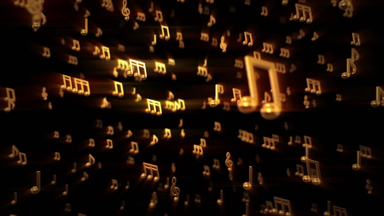 Golden Music Notes Background