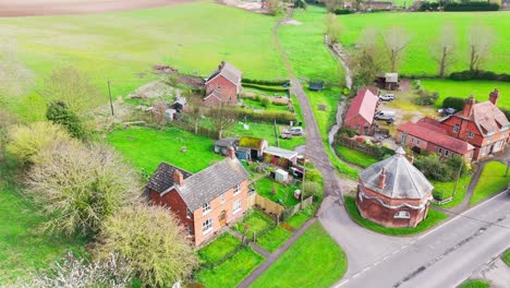 aerial drone footage of a small lincolnshire village called burwell in the uk