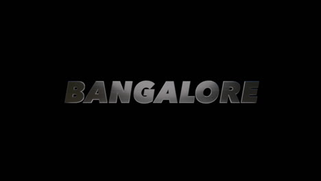 city of bangalore, india, 3d graphic title brushed steel look, fill and alpha channel