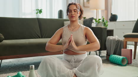 woman practicing yoga and meditation