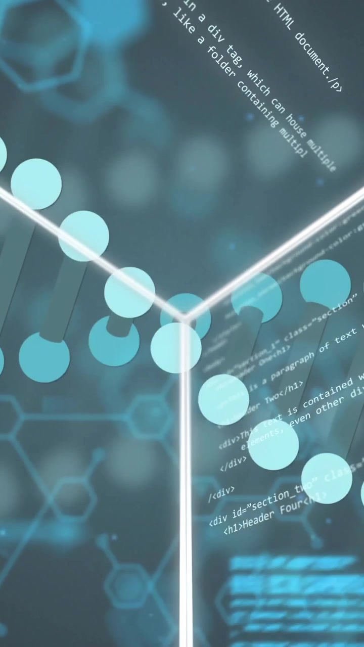 Animation af digital databehandling over roterende DNA-streng