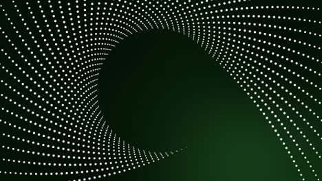 loop movement of white dots on a circle on a green background