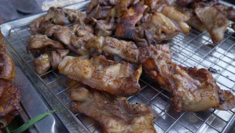 BBQ-grilled-pork-at-street-food-booth-for-sale