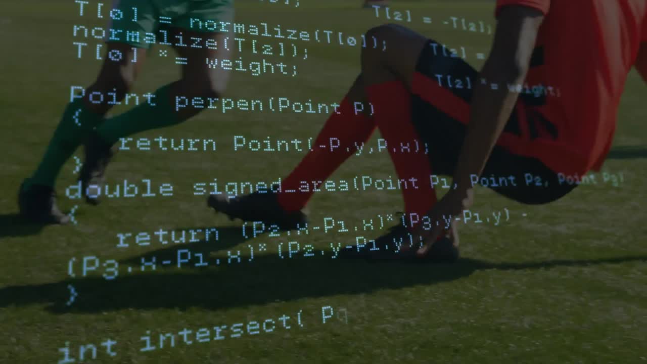 Animation of data processing over football players