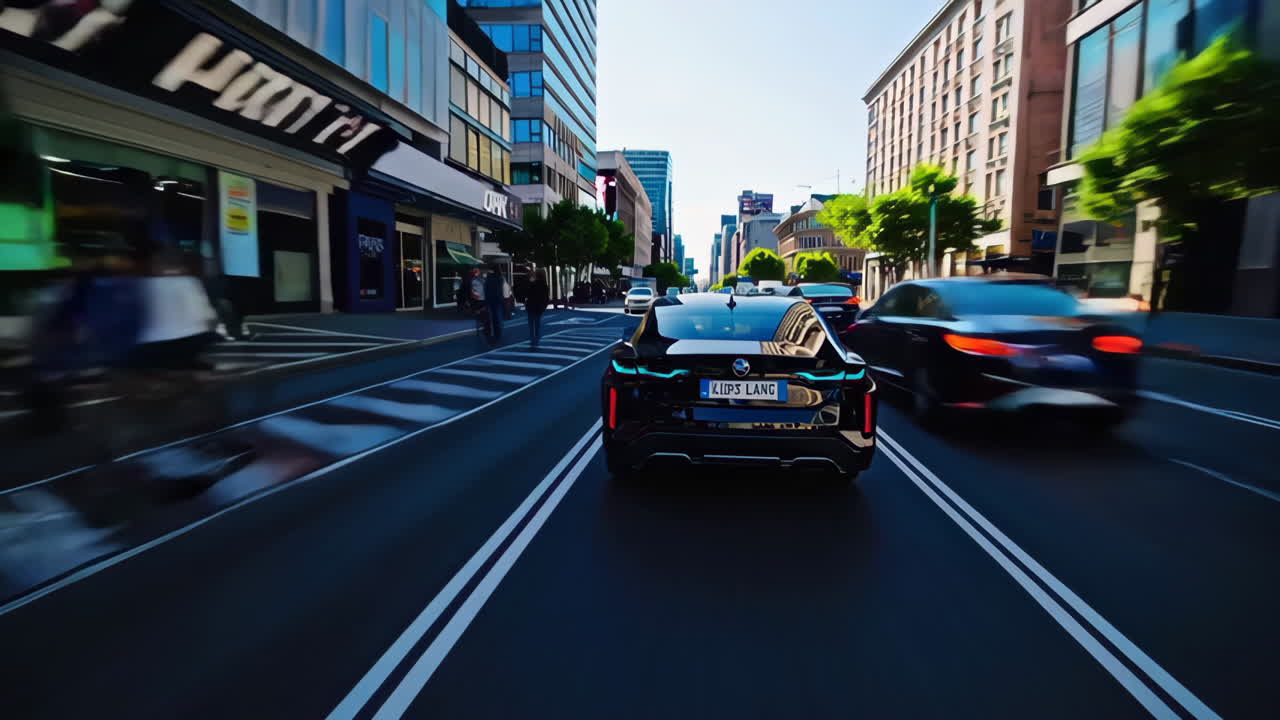 BMW i9 Electric Car in a City