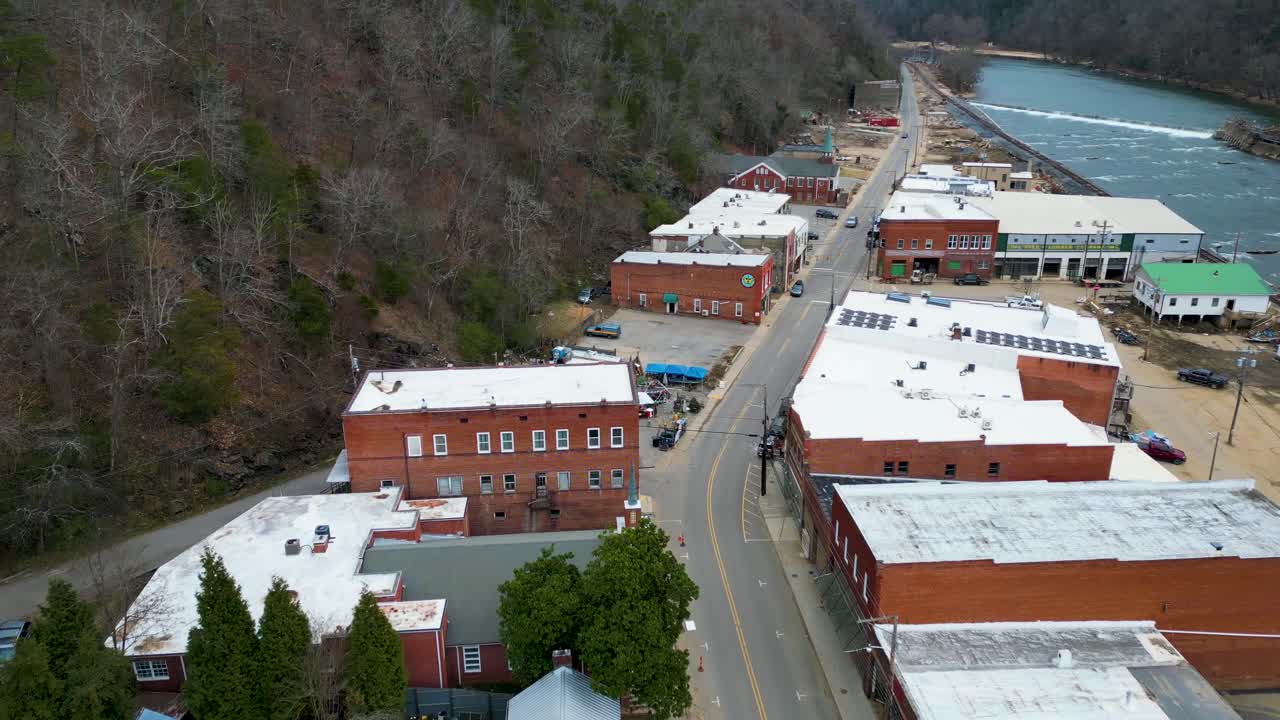 4K Aerial Drone Video of Historic Downtown Marshall, NC after Hurricane Helene and Milton (2024)
