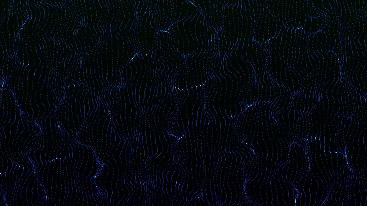 Abstract blue wave background. Technology big data background. Motion of digital data flow. Big data wave of particles. Futuristic wave of dots. Cyber or technology background. Seamless vj loop 4K