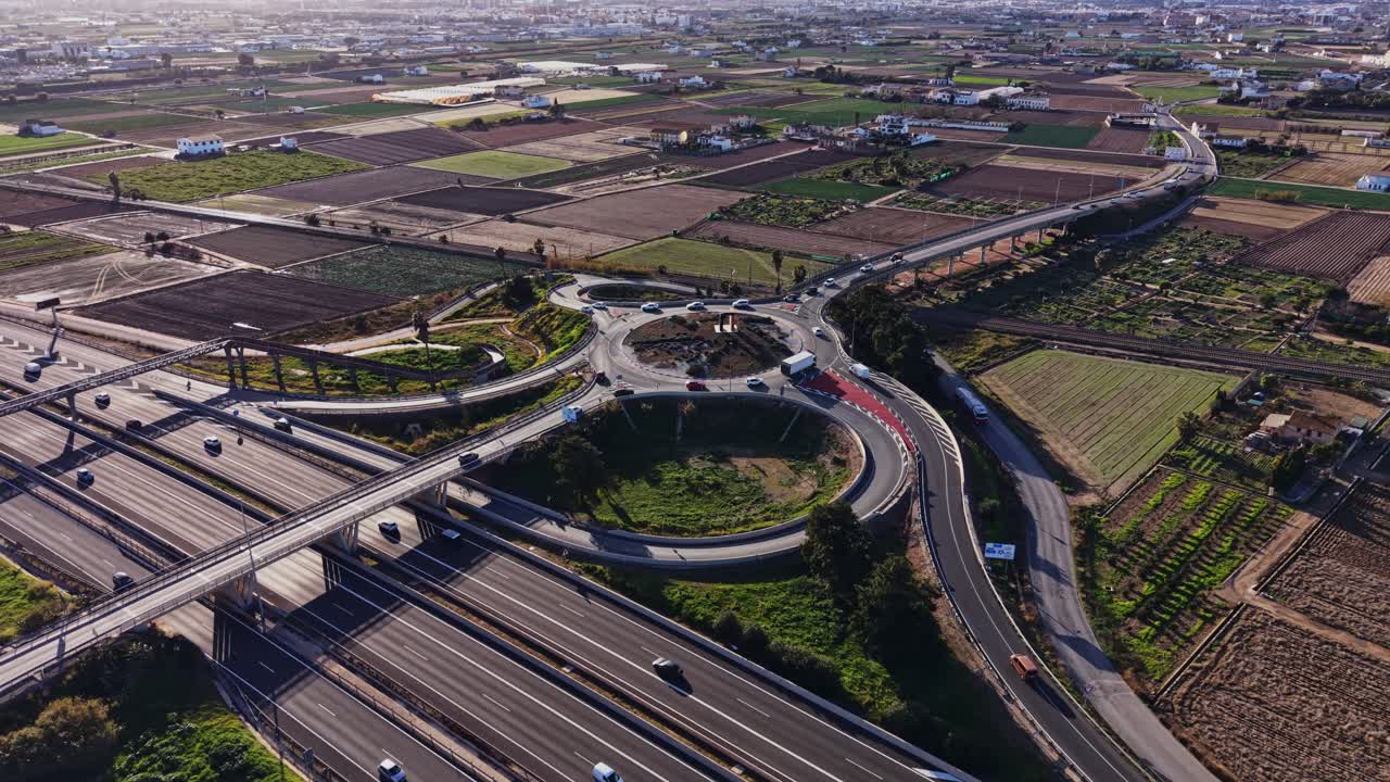 Traffic flow on highways in rural Spain during daytime