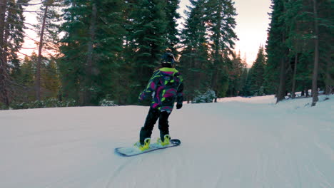 snowboarding down the slopes in lake tahoe