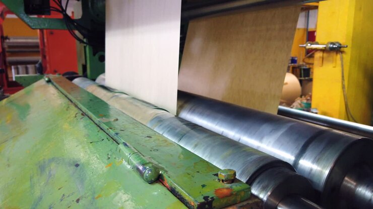 A machine being used to roll paper