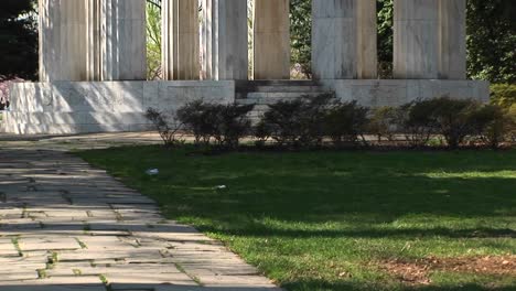 The-Camera-Slowly-Pansup-The-Wwi-Memorial-To-The-Fallen-Soldiers