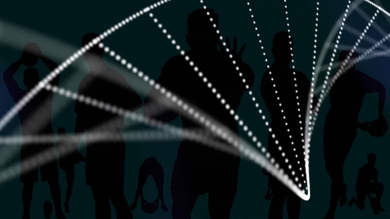 Animation af roterende DNA over sort baggrund